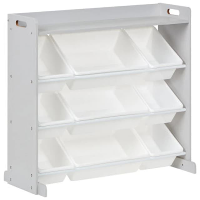 Beliani Shelf With 9 Boxes Grey Collie