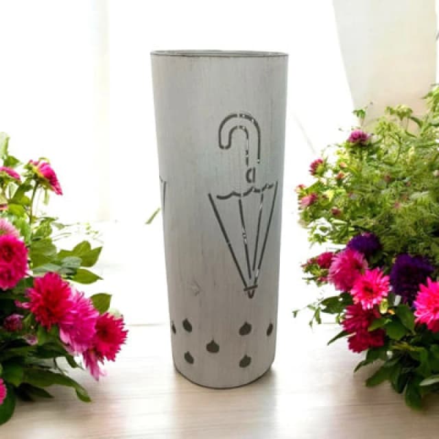 49Cm Cream Metal Umbrella Stand