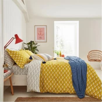 Joules Heron Geo Duvet Cover Set - Antique Gold