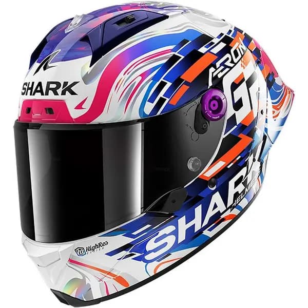 Shark Aeron-GP Replica Zarco GP De France DVB Carbon Violet Blue Glossy Full Face Helmet Size L