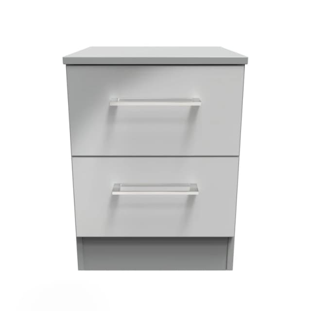 Chester 2 Drawer Bedside Cabinet In Uniform Grey & Dusk Grey (Ready Assembled)