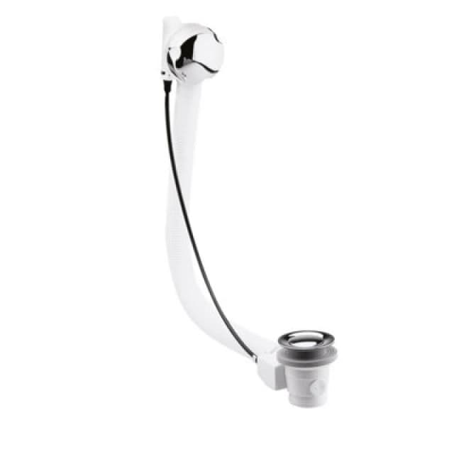 Balterley Bath Pop Up Waste with Round Overflow for Baths up to 10mm Thick Silver unisex