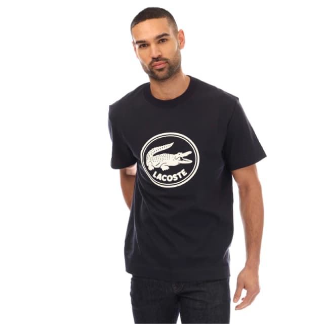 Lacoste Mens Round Logo Regular Fit T-Shirt Abysm male 2XS