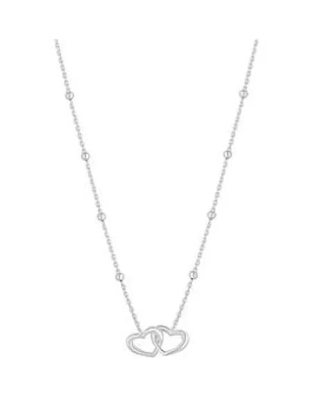Sterling Silver 925 Interlink Heart Necklace