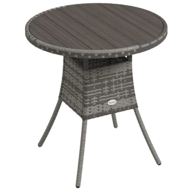 Outsunny Outdoor Pe Rattan Dining Table, Grey 861-080V00GY