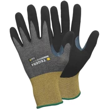 Cut Resistant Gloves, Pu Coated, Grey/Yellow Size 9 - Ejendals