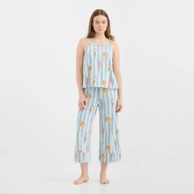 Chelsea Peers ChelsP Cami Cpri Set Ld62 Swim Stripe female 10 (S)