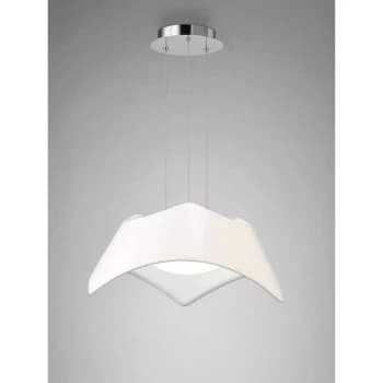 Maui pendant light 3 bulbs E27, white / polished chrome