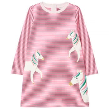 Joules Girls Rosalee Long Sleeve A-Line Dress 3 Years