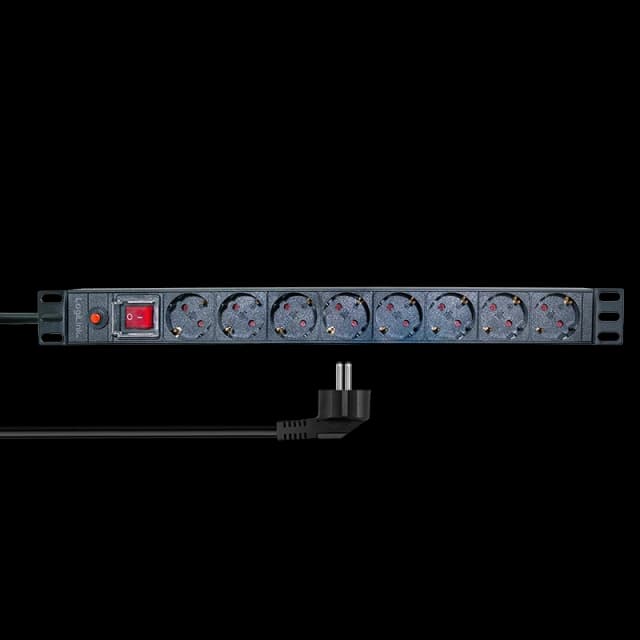 LogiLink 19" PDU 8 x CEE 7/3 socket. with overload protection and