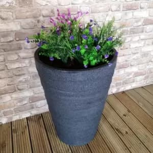 Small Grey Charcoal Effect Garden Trojan Plant Pot 46cm Tall 33cm Wide