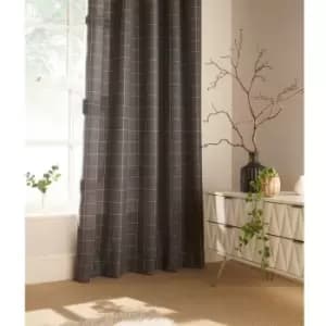 Furn Ellis Ringtop Eyelet Curtains (117 x 137 cm) (Grey) - Grey