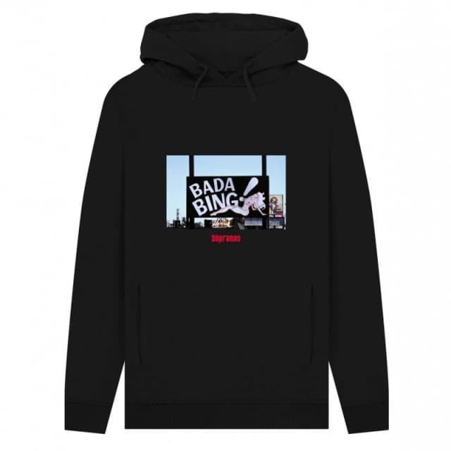 The Sopranos Mens Bada Bing Club Hoodie in Black Size: Small Black Male S
