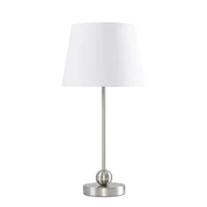 Theydon Chrome Table Lamp with White Aspen Shade