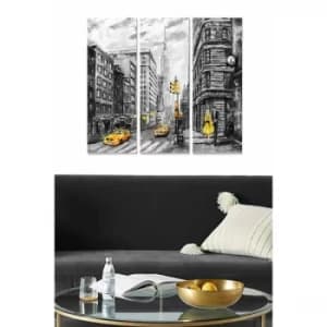 MDF500504053 Multicolor Decorative MDF Painting (3 Pieces)