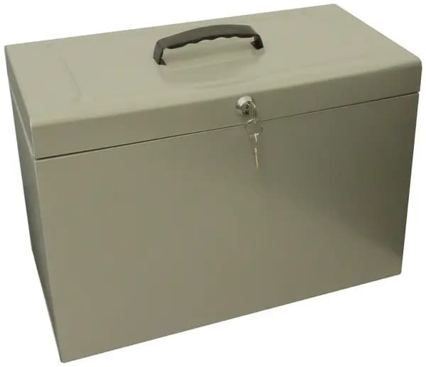 Cathedral Foolscap Metal File Box - Grey