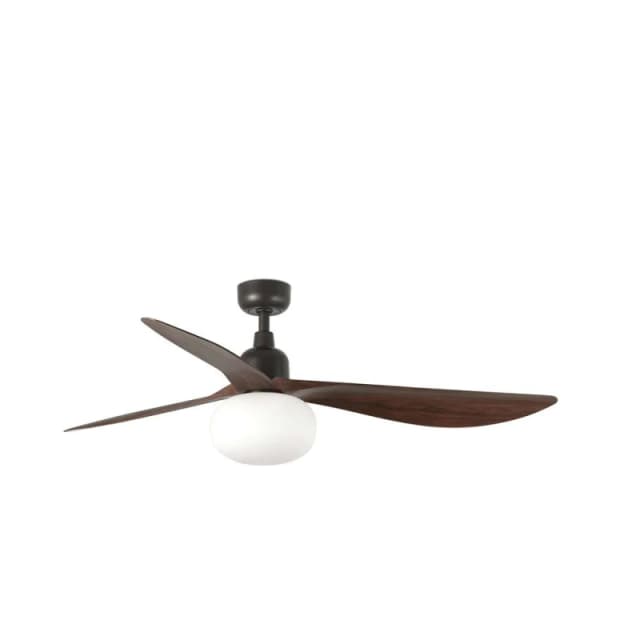 Netlighting Out Walnut Large 3 Blade Ceiling Fan Dark Brown with Light 1x E27 IP44 Brown Unisex