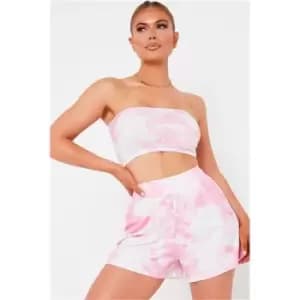 I Saw It First Pink Tie Dye High Waisted Loose Fit Shorts - Pink