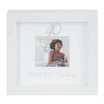 3" x 3" - Happy Birthday Box Photo Frame - 40th