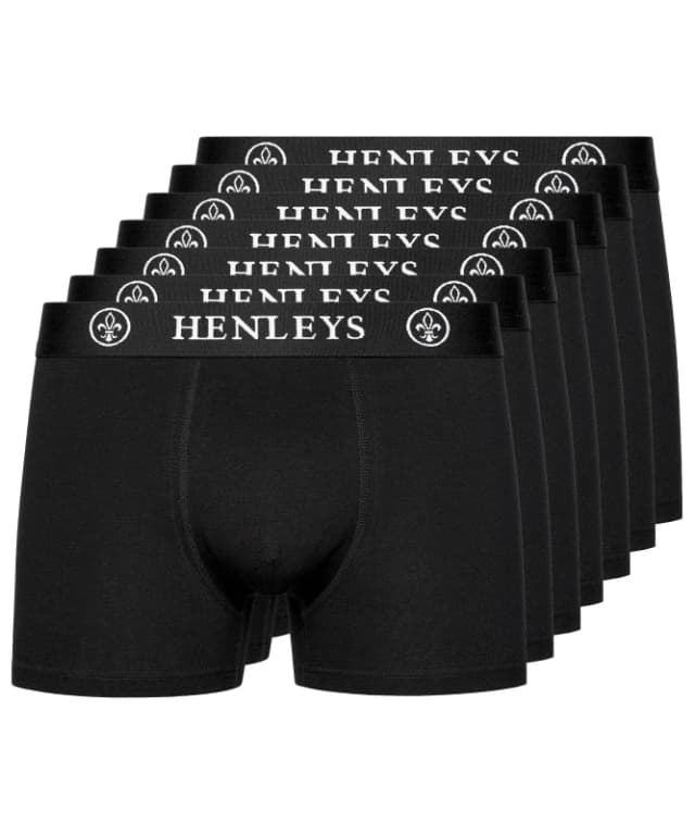 Henleys 7 Pack Boxers - Black 2XL