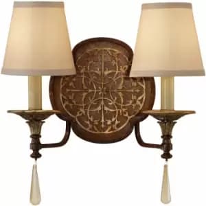 Loops - Twin Wall Light Sconce British Bronze Oxidized Bronze LED E14 60W Bulb