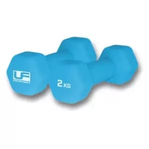 Urban Fitness Hex Dumbbells 2kg, Sky Blue