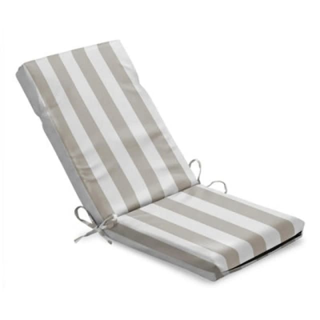 Luxury Living Wide Striped Outdoor Full Chair Pad Beige