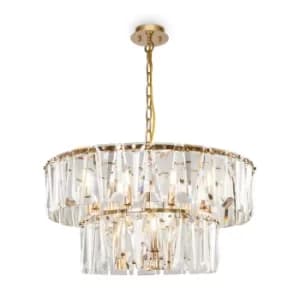 Modern Puntes 2 Tier 12 Light Gold Pendant Ceiling Light