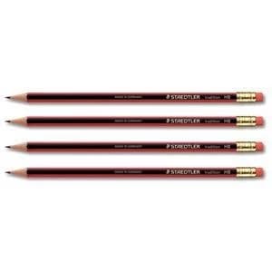 Original Staedtler Tradition 110 Cedar Wood Pencil with Eraser HB Pack of 12 Pencils