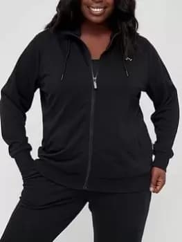 Only Play Curvy High Neck Sweat Top - Black, Size 48/50, Women