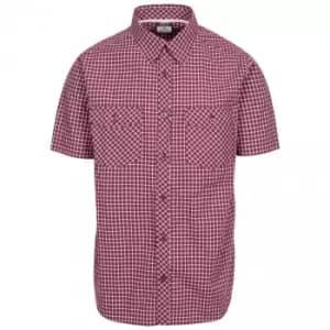 Trespass Mens Uttoxeter Short Sleeve Cotton Shirt (L) (Prune Check)