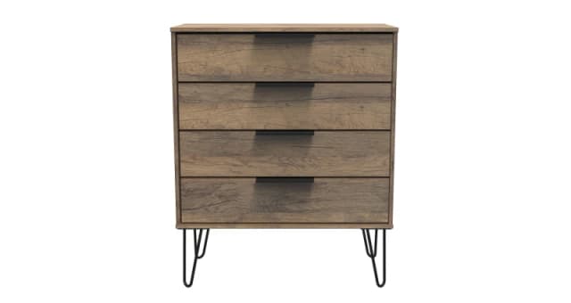 Fuji 4 Drawer Chest In Vintage Oak (Ready Assembled)