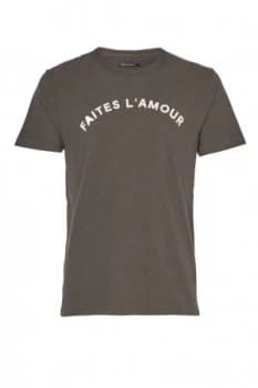 Mens French Connection Faites LAmour T Shirt Brown