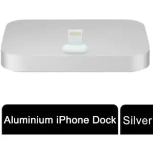 Aquarius Aluminium Phone Dock Compatible with Eight-Pin Devices, Silver