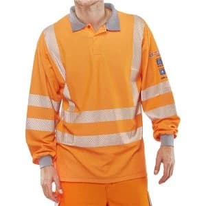 Click Arc Flash Polo Shirt Hi Vis GORT Fire Retardant 2XL Orange Ref