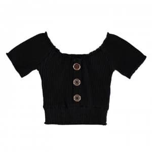 Firetrap Shirred Crop T-Shirt Infant Girls - Jet Black