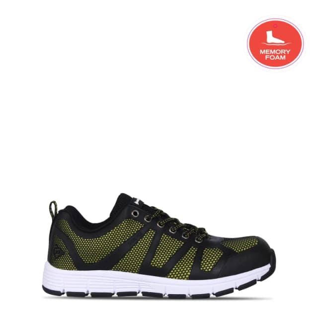 Dunlop Reno Steel Toe Cap Shoes Mens Black/Fluro male 7 (41)
