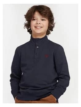 Barbour Boys Half Snap Sweat Top - Navy, Size 10-11 Years