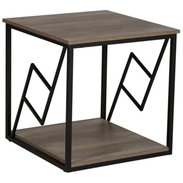 Beliani Side Table Forres Brown/ Black