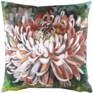 Winter Florals Chrysanthemum Cushion Terracotta