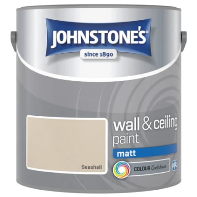 Johnstone's Matt Emulsion Paint, 2.5L, Seashell