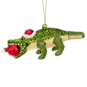 Sass & Belle Christmas Alligator Shaped Bauble