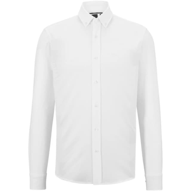 Boss Mens Long Sleeve Oxford Shirt White male 17.75 inch