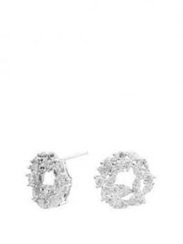 Simply Silver Sterling Silver Cubic Zirconia Marquise Cluster Open Earrings