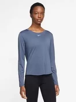Nike The One Dri-FIT Long Sleeve Top - Blue Size S, Women