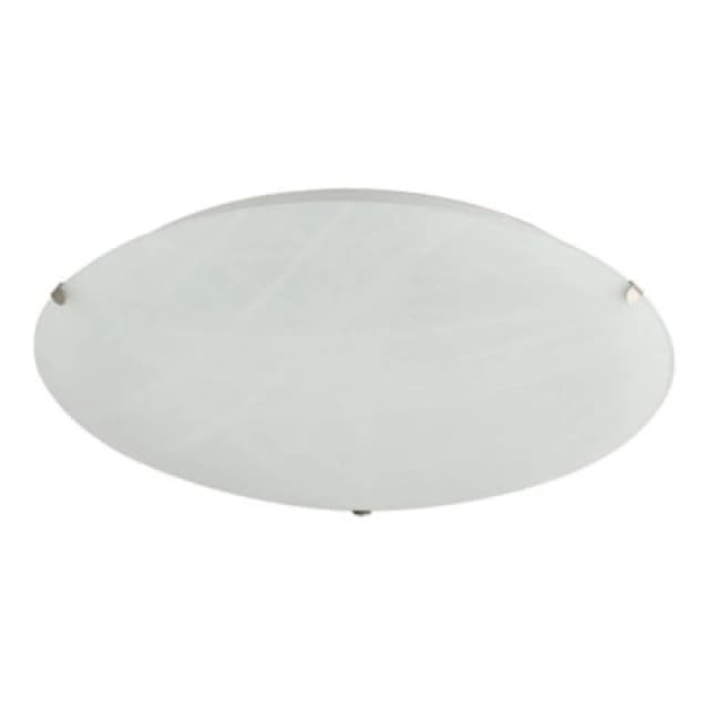 Happy Homewares Traditional White Alabaster Circular Glass Ip20 Flush Ceiling Light Fitting