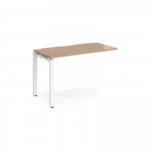 Adapt II Add On Unit Single 1200mm x 600mm - White Frame Beech top