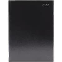 Condiary A4 Day Per Page Appointments Desk Diary 2022 - Black