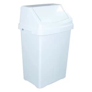 Swing Bin with Lid 50 Litre White