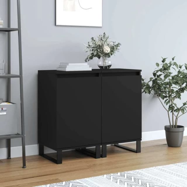 VIDAXL Sideboards 2 pcs Black 40x35x70cm Engineered Wood Vidaxl 831071